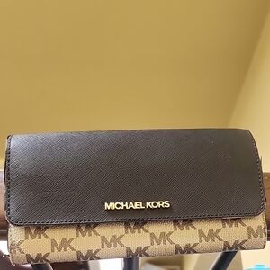 Michael Kors Black and Brown Wallet
